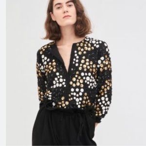 Antik Batik Andy sequin beaded jacket size large